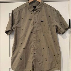 RVCA Men's Button Up Short Sleeve Shirt